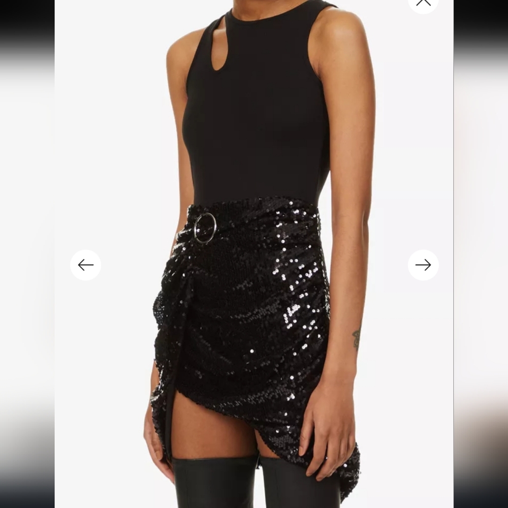 Amy Lynn Black Sequin Cutout Dress Size L NWT'S